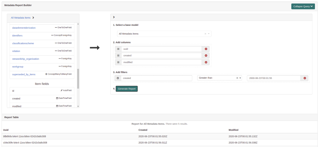 Metadata Report Builder